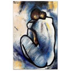  Obraz olejny ręcznie malowany na płótnie 50x70cm Pablo Picasso Niebieski akt kopia