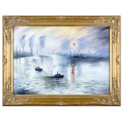  Obraz olejny ręcznie malowany Claude Monet Wschód słońca kopia 64x84cm
