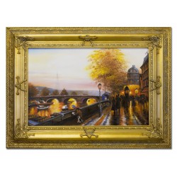  Obraz olejny ręcznie malowany 87x117cm Romantyczny widok z okna