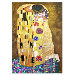  Obraz Gustava Klimta Pocałunek 77x107cm malowany na płótnie