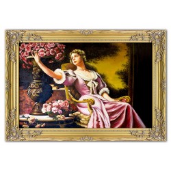  Obraz malowany 64x84cm Władysław Czachórski Dama w liliowej sukni