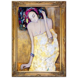  Obraz olejny ręcznie malowany 75x105cm Złota Kobieta