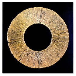  Obraz Z drobinkami złota LUX olejny ręcznie malowany 90x90cm Słońce