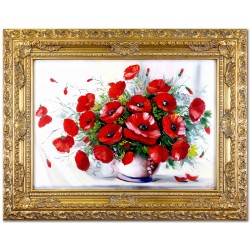  Obraz olejny ręcznie malowany Kwiaty 70x90cm