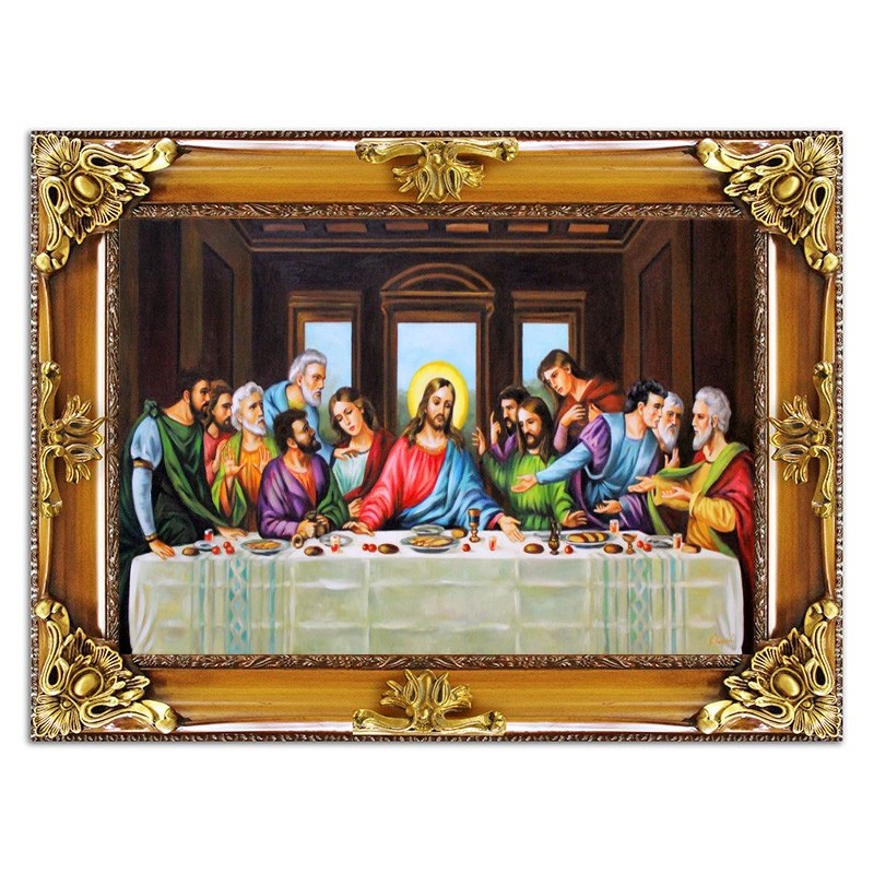 Obraz Ostatniej Wieczerzy 85x115cm obraz ręcznie malowany na płótnie