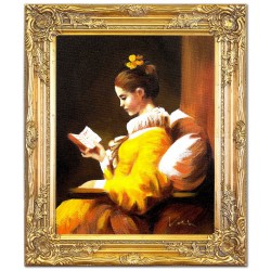  Obraz olejny ręcznie malowany Jean Honoré Fragonard Czytająca dziewczyna 54x64 cm