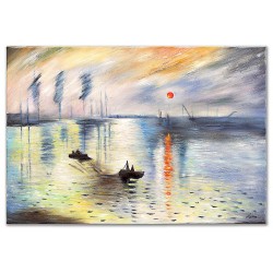  Obraz olejny ręcznie malowany Claude Monet Wschód słońca kopia 60x90cm