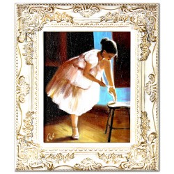  Obraz Baletnica 30x35 obraz malowany na płótnie w złotej ramie