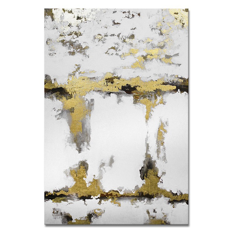  Obraz olejny ręcznie malowany 60x90cm Kompozycja marmur i złoto I