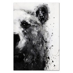  Obraz olejny ręcznie malowany 90x120cm Niedźwiedź na białym tle