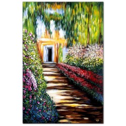  Obraz olejny ręcznie malowany Claude Monet Ogród w Giverny kopia 60x90cm