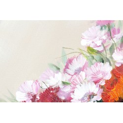  Obraz olejny ręcznie malowany 90x120cm Kwiaty w wazonie babci
