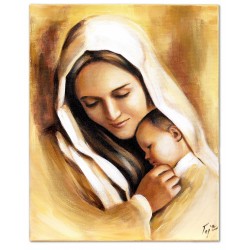  Obraz olejny ręcznie malowany 40x50 cm Matka Boska