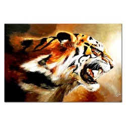 Obraz olejny ręcznie malowany 200x125cm Warczący tygrys