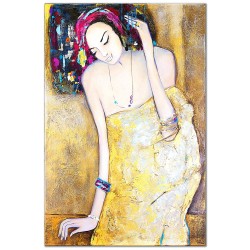  Obraz olejny ręcznie malowany 60x90cm Złota Kobieta