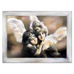  Obraz z Aniołkami 64x84 cm obraz olejny na płótnie w ramie