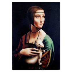  Obraz olejny ręcznie malowany na płótnie 50x70cm Leonardo da Vinci Dama z gronostajem kopia