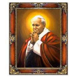  Obraz Jana Pawła II papieża 75x95 cm obraz olejny na płótnie w ramie