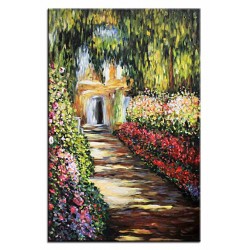  Obraz olejny ręcznie malowany Claude Monet Ogród w Giverny kopia