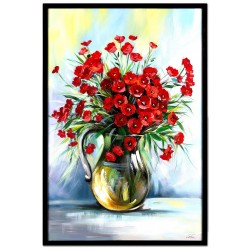  Obraz olejny ręcznie malowany Czerwone maki 63x93cm
