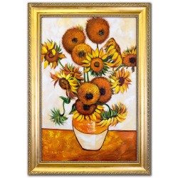  Obraz olejny ręcznie malowany Vincent van Gogh Słoneczniki kopia 75x115cm