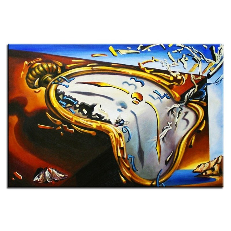  Obraz olejny ręcznie malowany Salvador Dali Miękki zegar w momencie pierwszej eksplozji kopia 50x70cm