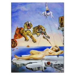  Obraz olejny ręcznie malowany Salvador Dali Sen spowodowany lotem pszczoły kopia 90x120cm
