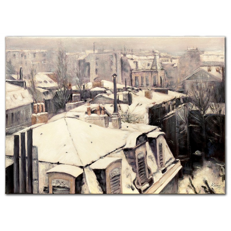  Obraz malowany Caillebotte Roofs of Paris 64x84cm