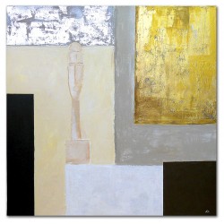  Obraz malowany Złoty labirynt Abstrakcja 90x90cm