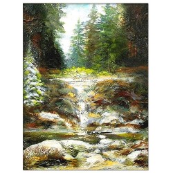  Obraz olejny ręcznie malowany Potok 30x40cm