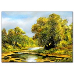  Obraz ręcznie malowany Polna rzeka 50x70cm