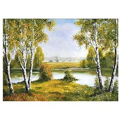  Obraz ręcznie malowany Brzozowy zagajnik 50x70cm