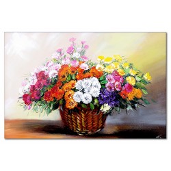  Obraz olejny ręcznie malowany Kwiaty w wazonie 80x120cm