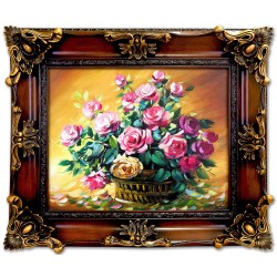  Obraz olejny ręcznie malowany Kwiaty 64x74cm