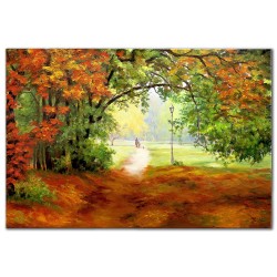  Obraz olejny ręcznie malowany 50x70cm Krajobraz lasu