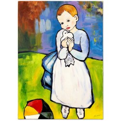  Obraz malowany Pablo Picasso Dziecko z gołębiem 110x150cm