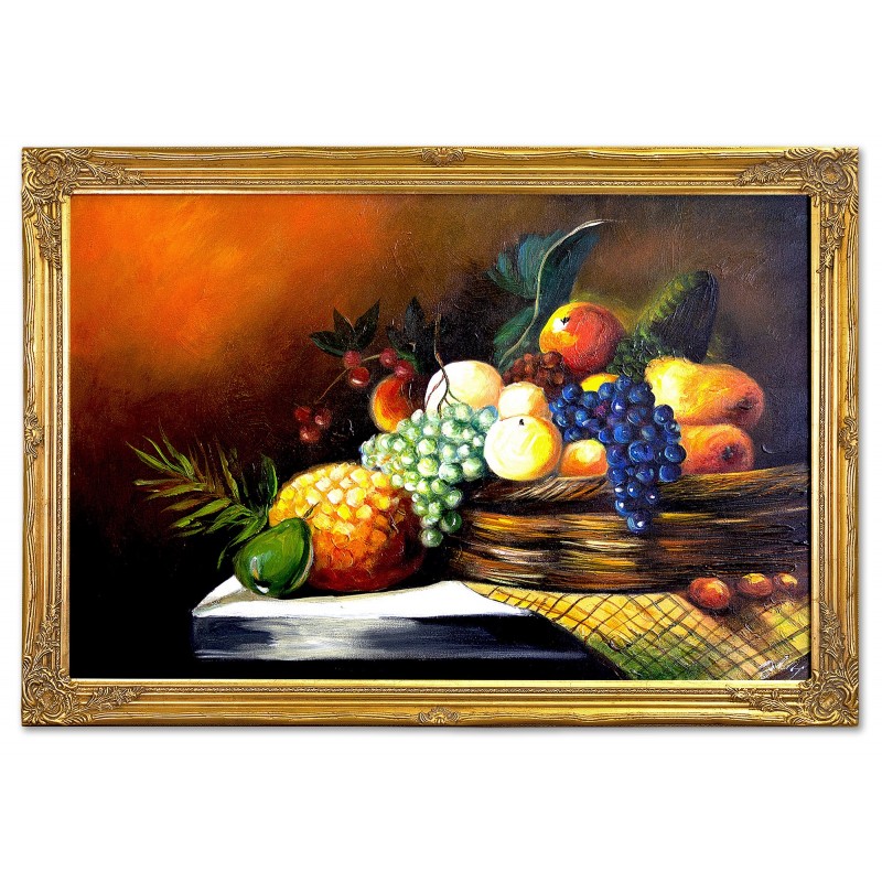  Obraz malowany Stół z owocami 94x134cm