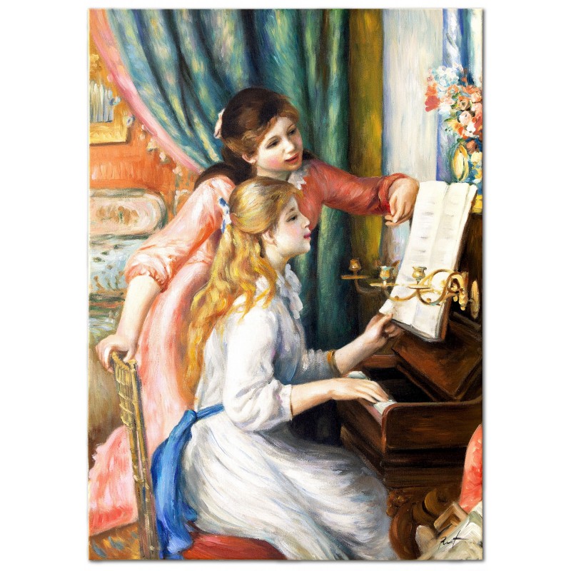  Obraz malowany Pierre Auguste Renoir Dwie młode dziewczyny przy fortepianie 110x150cm