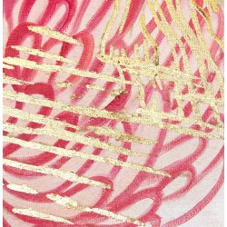  Obraz ręcznie malowany Różowe płatki złota 93x93cm