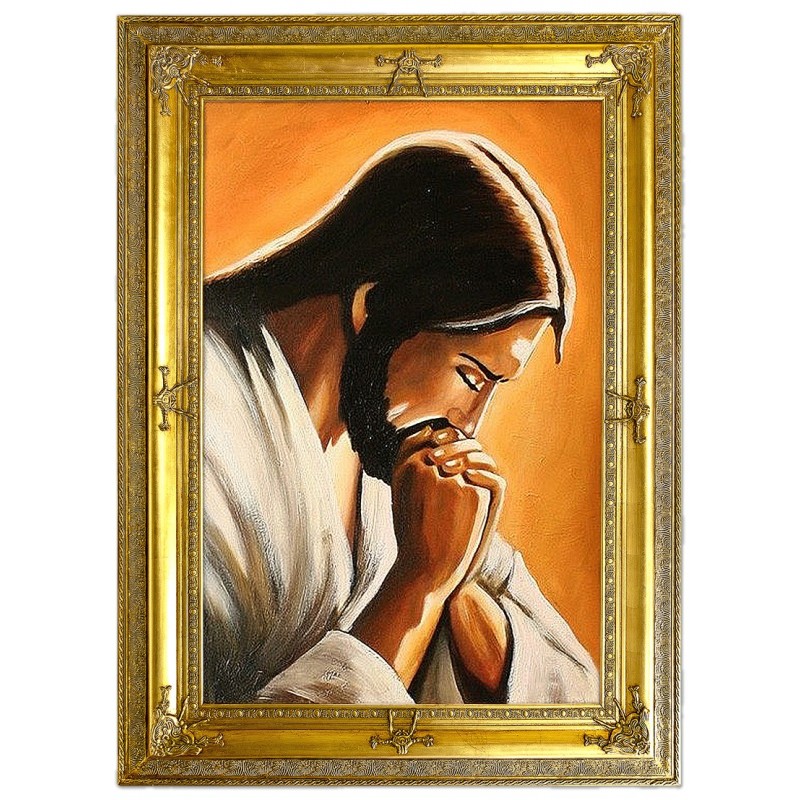  Obraz olejny ręcznie malowany Jezus Chrystus podczas modlitwy 111x151cm