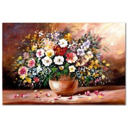  Obraz malowany Polne kwiaty w wazonie 80x120cm