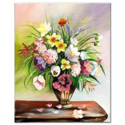  Obraz malowany Polne kwiaty w wazonie 40x50cm