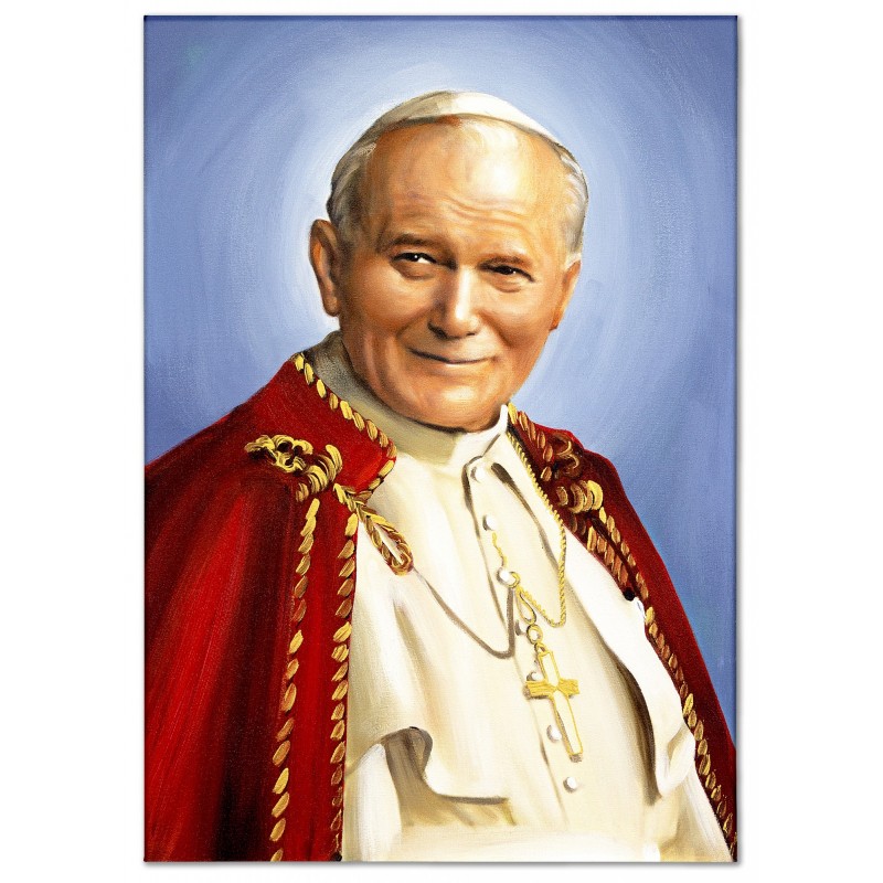  Obraz malowany Papież Jan Paweł II 80x120cm