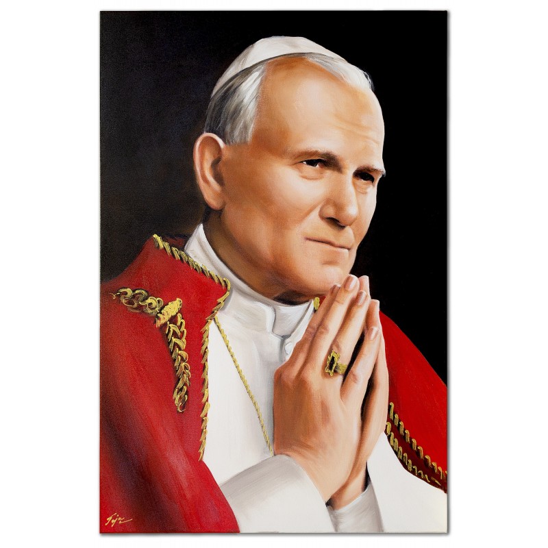  Obraz malowany Papież Jan Paweł II 80x120cm