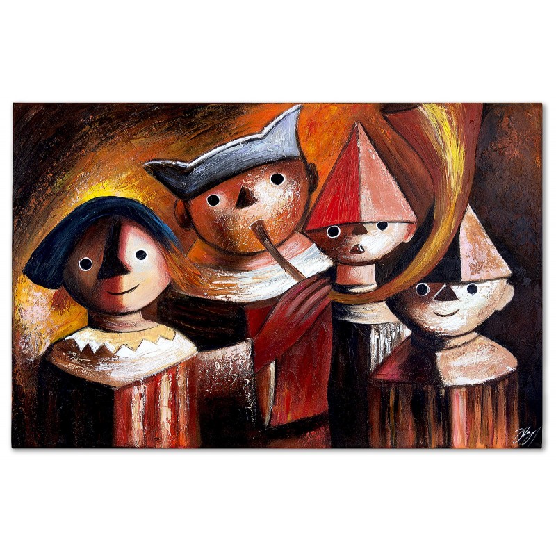  Obraz olejny ręcznie malowany Tadeusz Makowski Dzieci z trąbą 80x120cm
