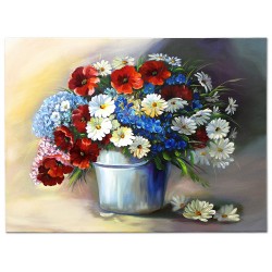  Obraz malowany Polne kwiaty w wazonie 50x70cm