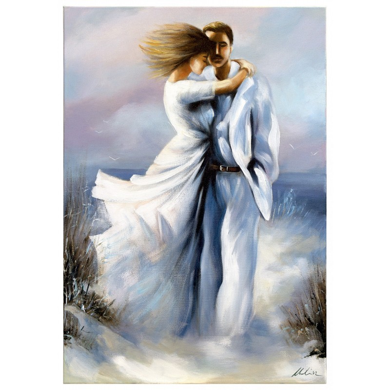  Obraz olejny ręcznie malowany Para zakochanych 110x150cm