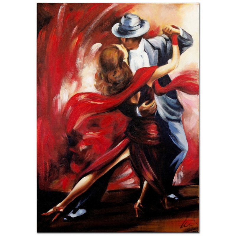  Obraz olejny ręcznie malowany Para tańcząca w rytmie flamenco 50x70cm