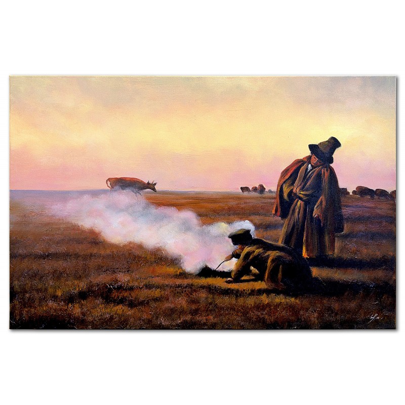  Obraz malowany Józef Chełmoński Jesień Dym 60x90cm