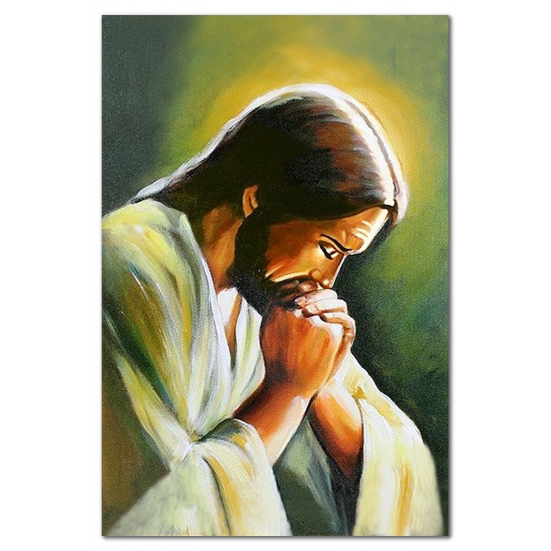  Obraz olejny ręcznie malowany Jezus Chrystus podczas modlitwy 80x120cm